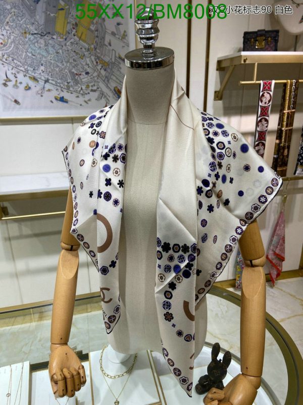 Chanel Replica White Black Silk Luxury Shawl Scarf