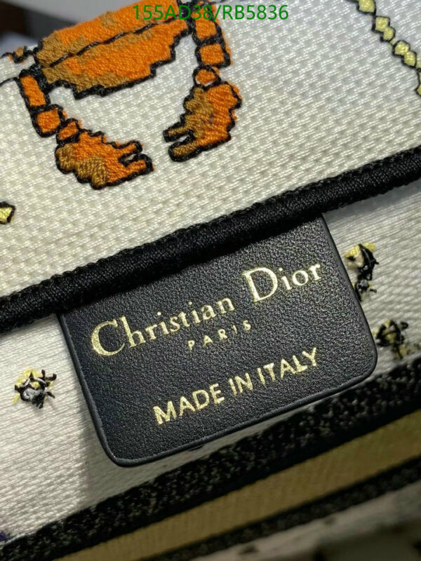 Christian Dior 1:1 Mirror Canvas Pixel Zodiac Latte Book Tote