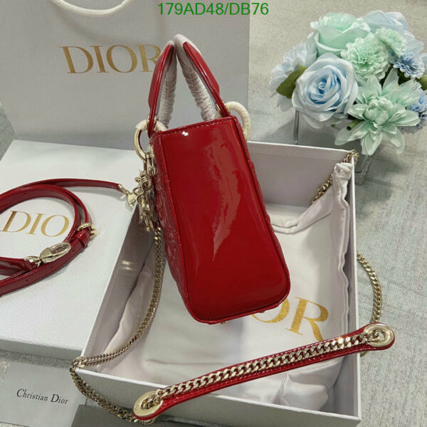 Christian Dior 1:1 Mirror Calfskin Cannage Mini Lady Dior Plum