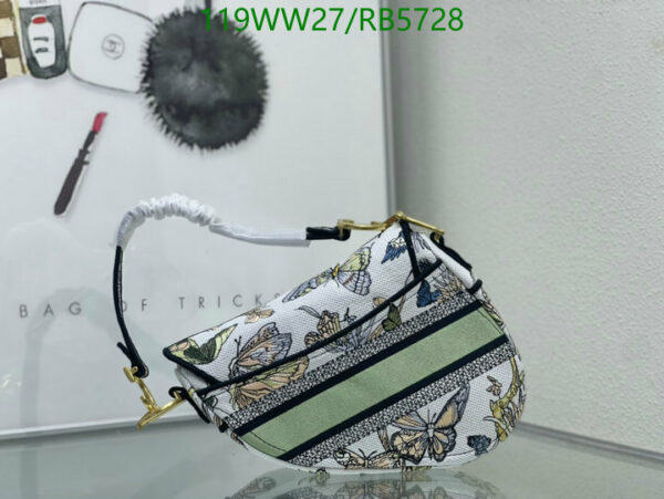 Christian Dior 1:1 Mirror Embroidery White Multicolor Saddle Bag