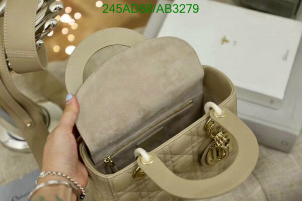 Dior 1:1 Mirror Leather Mini Sand-Colored Lady Dior Bag