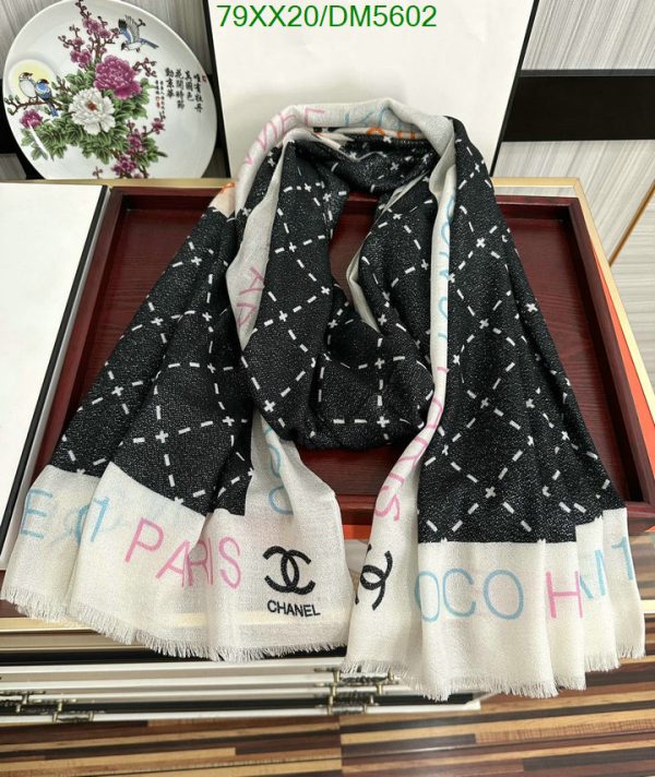 Chanel Replica Cashmere CC Charcoal Square Scarf