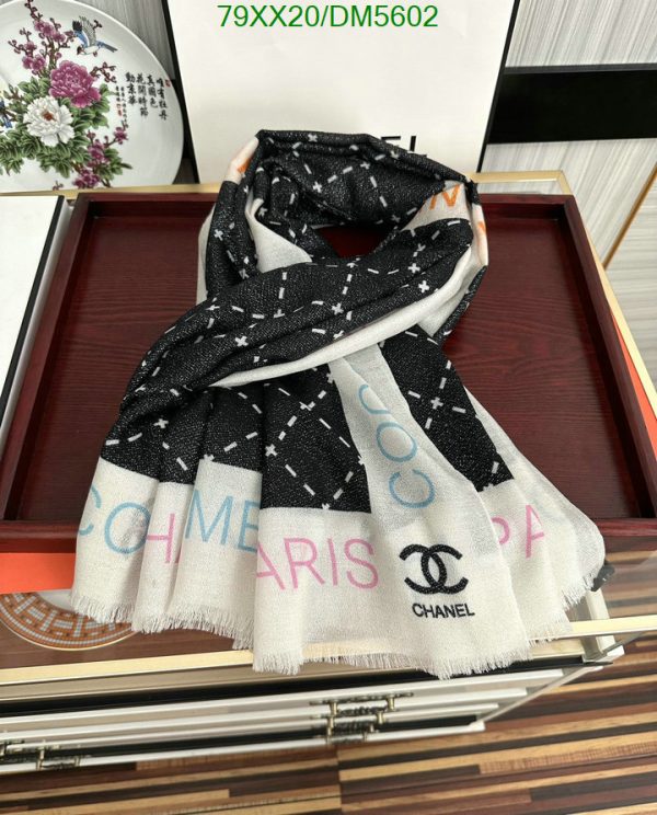 Chanel Replica Cashmere CC Charcoal Square Scarf