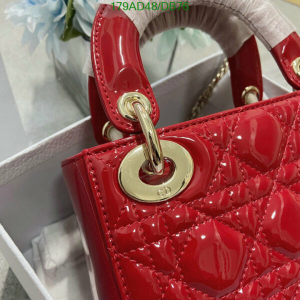 Christian Dior 1:1 Mirror Calfskin Cannage Mini Lady Dior Plum