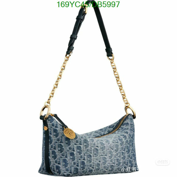 Christian Dior 1:1 Mirror Blue Diorstar Hobo Bag with Chain