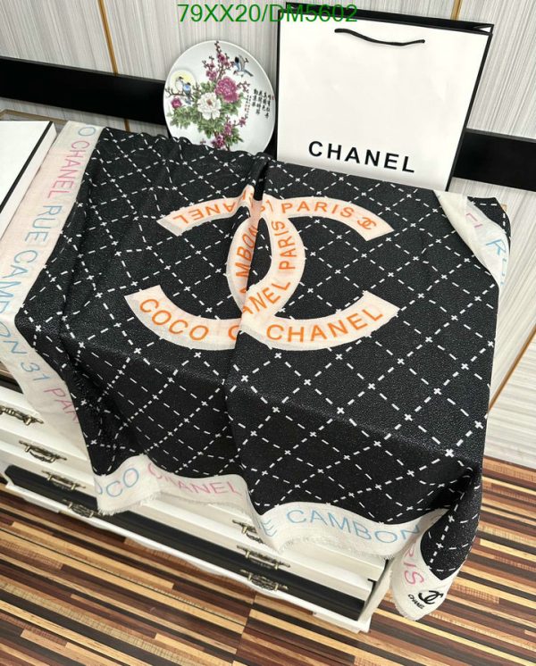 Chanel Replica Cashmere CC Charcoal Square Scarf