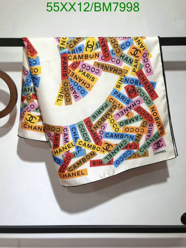 Chanel Replica Colorful CC logo Silk Luxury Scarf