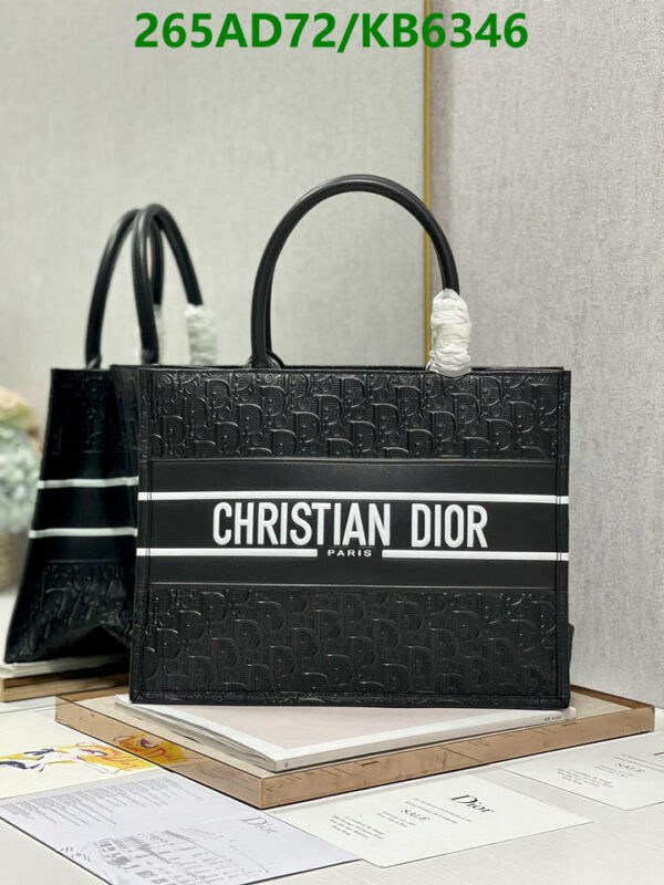 Christian Dior 1:1 Mirror Black Leather Book Tote