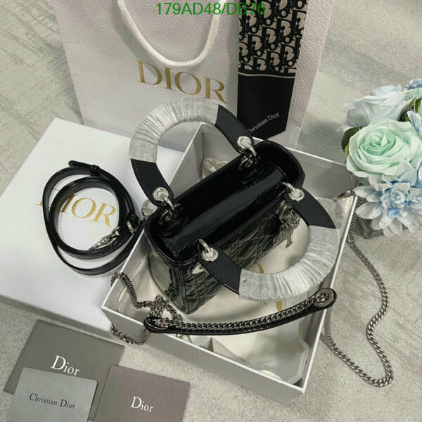 Christian Dior 1:1 Mirror Calfskin Cannage Mini Lady Dior Plum