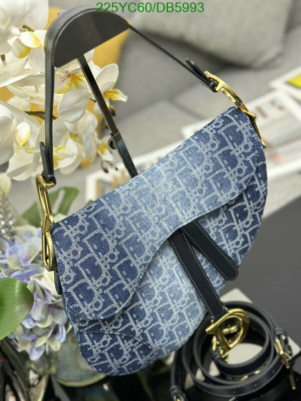 Christian Dior 1:1 Mirror Denim Oblique Jacquard Saddle Bag