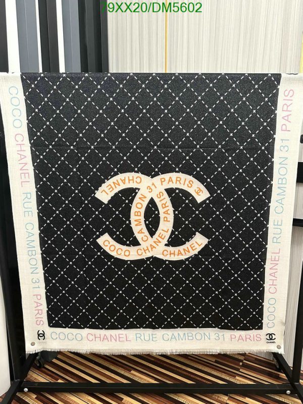 Chanel Replica Cashmere CC Charcoal Square Scarf