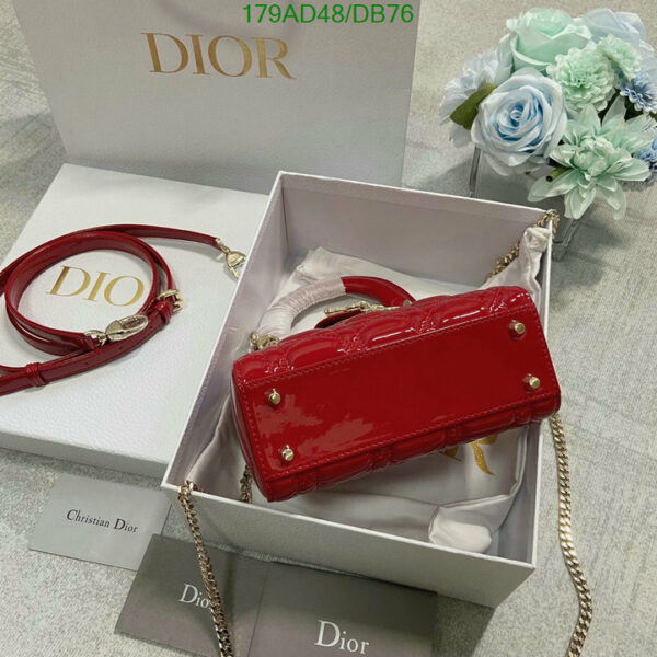 Christian Dior 1:1 Mirror Calfskin Cannage Mini Lady Dior Plum