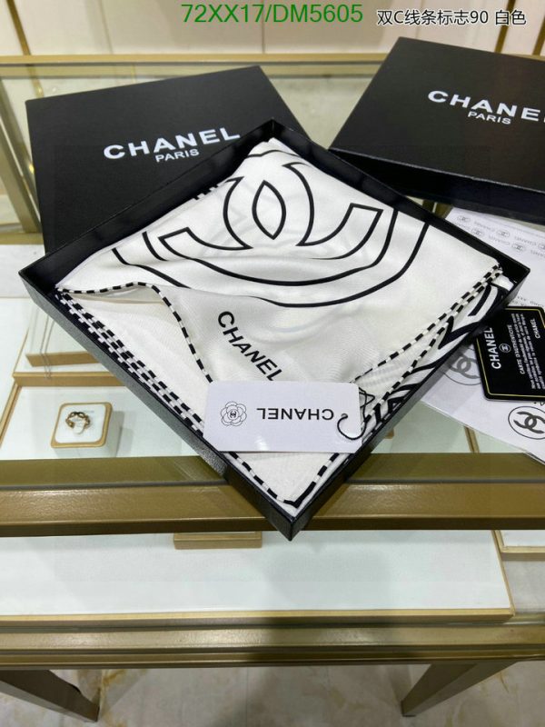 Chanel Replica Silk Scarf Luxury Black/White Square 90