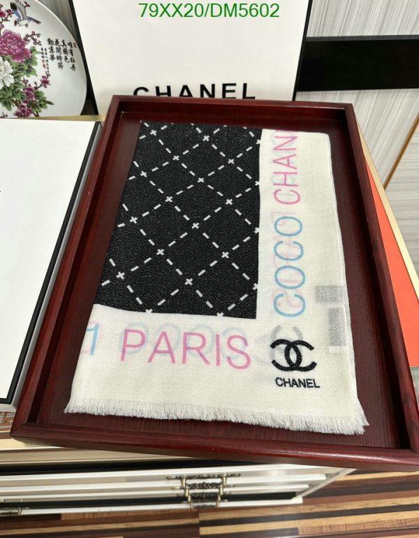 Chanel Replica Cashmere CC Charcoal Square Scarf