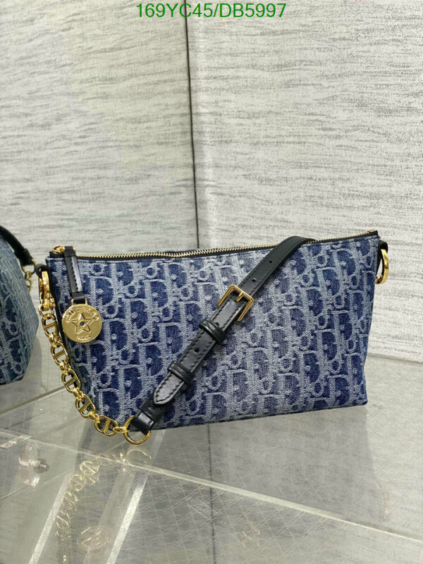 Christian Dior 1:1 Mirror Blue Diorstar Hobo Bag with Chain