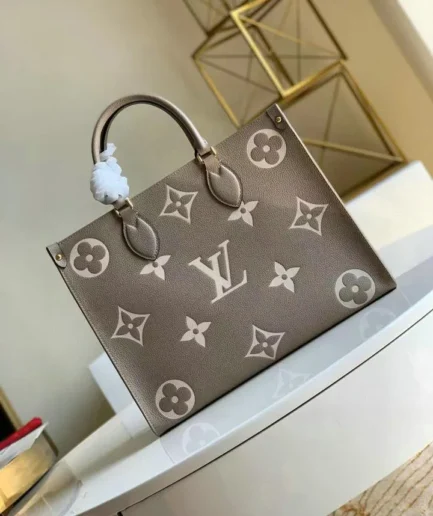 Louis Vuitton 1:1 Mirror Replica OnTheGo MM Bicolor Monogram Empreinte Leather Louis Vuitton Replica Onthego