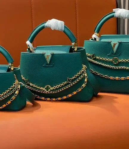 Louis Vuitton 1:1 Mirror Replica Capucines Green Gold Capucines Louis Vuitton Replica Capucines