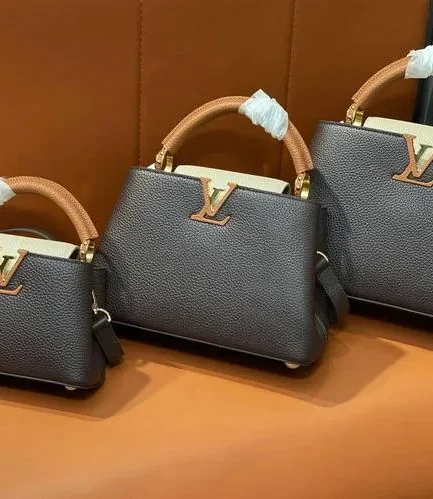 Louis Vuitton 1:1 Mirror Replica Capucines MM Chocolate Beige Louis Vuitton Replica Capucines