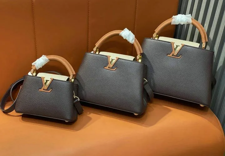 Louis Vuitton 1:1 Mirror Replica Capucines MM Chocolate Beige Louis Vuitton Replica Capucines Louis Vuitton 1:1 Mirror Replica Capucines MM Chocolate Beige Louis Vuitton Replica Capucines