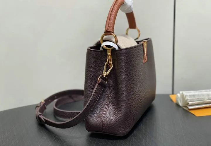 Louis Vuitton 1:1 Mirror Replica Capucines MM Chocolate Beige Louis Vuitton Replica Capucines Louis Vuitton 1:1 Mirror Replica Capucines MM Chocolate Beige Louis Vuitton Replica Capucines