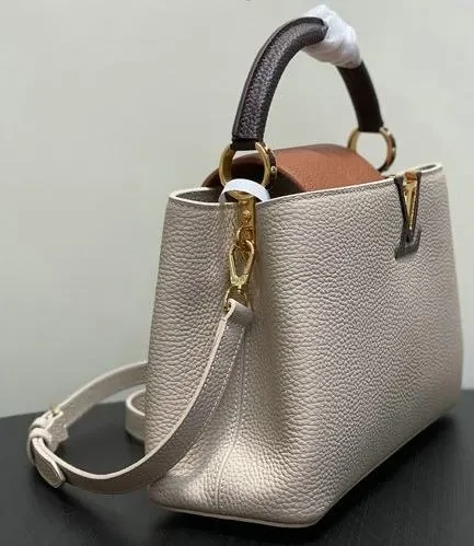 Louis Vuitton 1:1 Mirror Replica Capucines MM Gray/Tan Louis Vuitton Replica Capucines