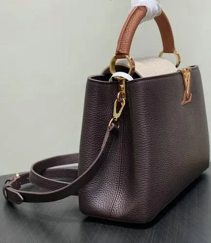Louis Vuitton 1:1 Mirror Replica Capucines MM Chocolate Beige Louis Vuitton Replica Capucines
