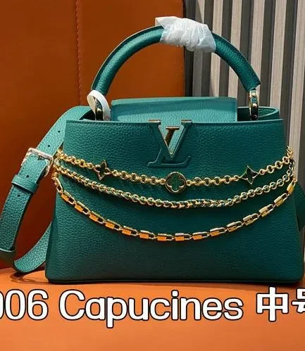 Louis Vuitton 1:1 Mirror Replica Capucines Green Gold Capucines Louis Vuitton Replica Capucines