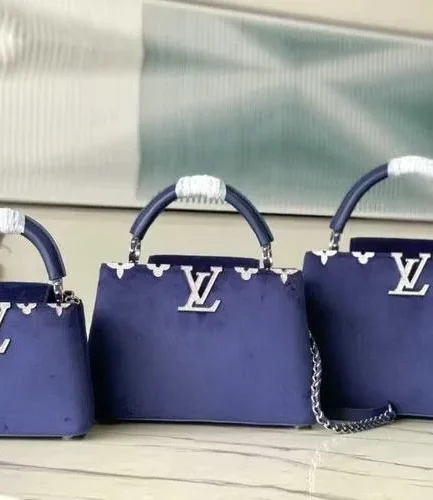 Louis Vuitton 1:1 Mirror Replica Blue Capucines Handle Bag Louis Vuitton Replica Capucines