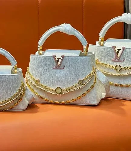 Louis Vuitton 1:1 Mirror Replica Capucines BB White Gold Capucines Louis Vuitton Replica Capucines