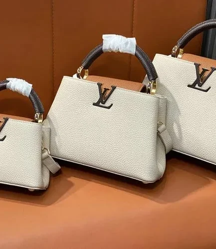 Louis Vuitton 1:1 Mirror Replica Capucines MM Gray/Tan Louis Vuitton Replica Capucines