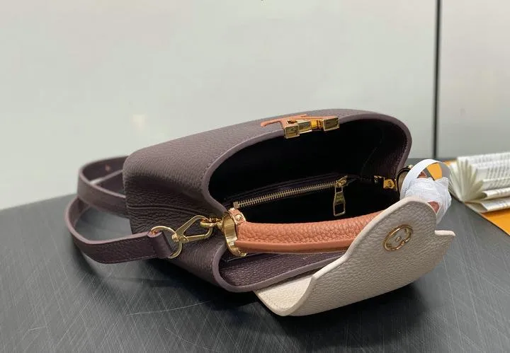 Louis Vuitton 1:1 Mirror Replica Capucines MM Chocolate Beige Louis Vuitton Replica Capucines Louis Vuitton 1:1 Mirror Replica Capucines MM Chocolate Beige Louis Vuitton Replica Capucines