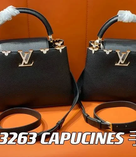 Louis Vuitton 1:1 Mirror Replica Black Capucines BB Taurillon Leather Louis Vuitton Replica Capucines