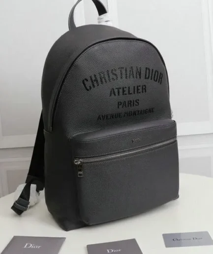 Dior 1:1 Mirror Replica Atelier Signature Print Grey Backpack 30CM/11.8IN Christian Dior Replica Backpacks