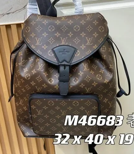 Louis Vuitton 1:1 Mirror Replica Montsouris Monogram Backpack Black/Brown Louis Vuitton Replica Christopher