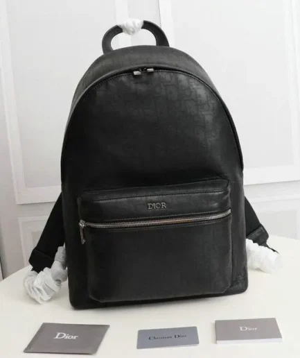 Dior 1:1 Mirror Replica Rider Black Oblique Galaxy Backpack 30CM/11.8IN Christian Dior Replica Backpacks