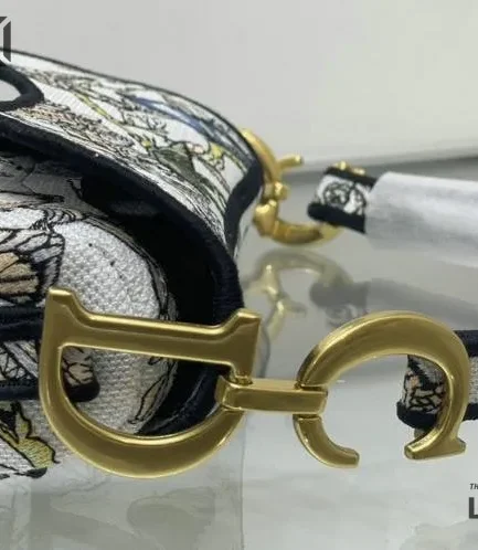 Dior 1:1 Mirror Replica Toile Mexico Embroidery Saddle 25.5CM/10IN Christian Dior Replica Saddles