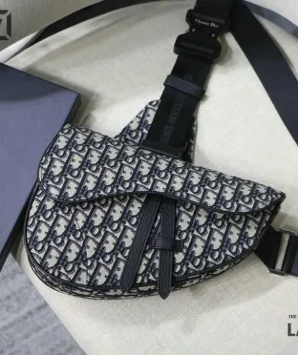 Dior 1:1 Mirror Replica Oblique Embroidered Mens Saddle 28.5CM/11.2IN Christian Dior Replica Saddles