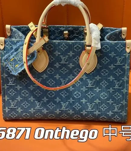 Louis Vuitton 1:1 Mirror Replica  MM Monogram Denim OnTheGo Louis Vuitton Replica Onthego