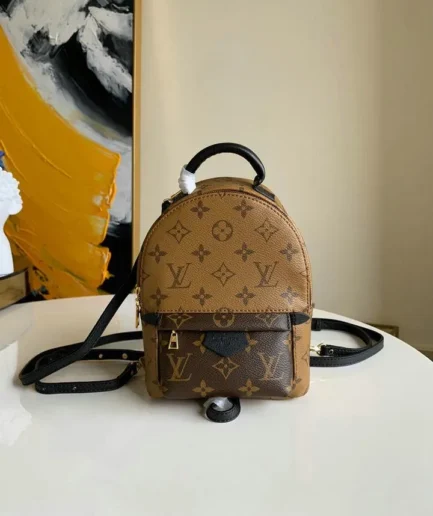 Louis Vuitton 1:1 Mirror Replica Monogram Reverse Palm Springs Mini Backpack Louis Vuitton Replica Palm Springs