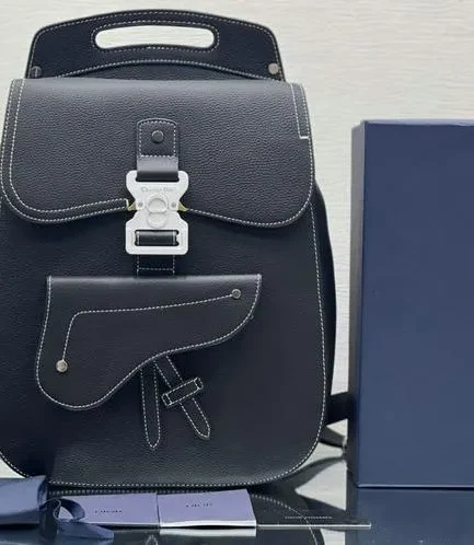 Dior 1:1 Mirror Replica Saddle Detail Black Gallop Backpack 40CM/15.7IN Christian Dior Replica Backpacks