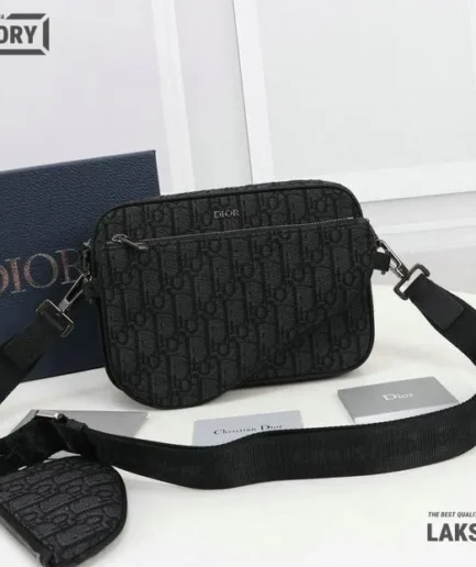 Dior 1:1 Mirror Replica Oblique Saddle Triple Pouch 25CM/9.8IN Christian Dior Replica Saddles