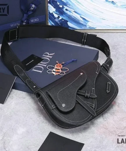 Dior 1:1 Mirror Replica X KAWS Navy Saddle Pouch 24CM/9.4IN Christian Dior Replica Saddles