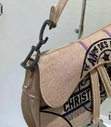 Dior 1:1 Mirror Replica Borsa A Spalla Dior Saddle Rafia 25CM/9.8IN Christian Dior Replica Saddles