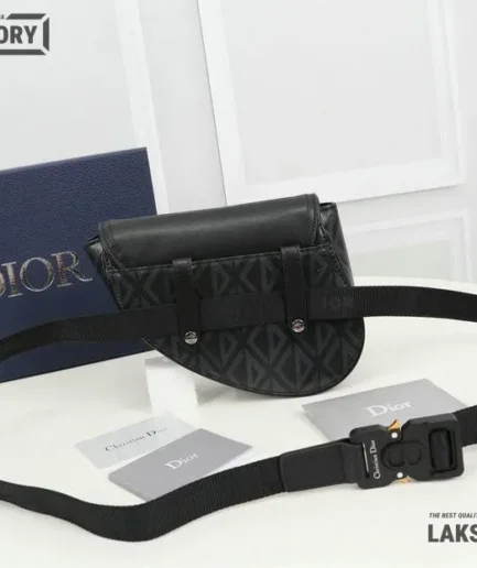 Dior 1:1 Mirror Replica CD Diamond Canvas Saddle 20CM/7.9IN Christian Dior Replica Saddles