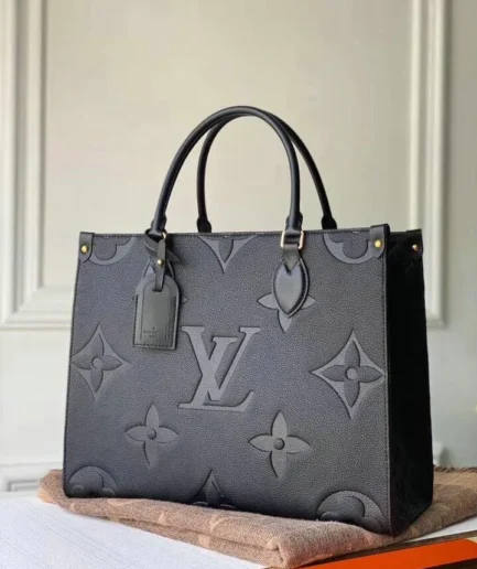 Louis Vuitton 1:1 Mirror Replica OnTheGo MM Monogram Empreinte Black Louis Vuitton Replica Onthego