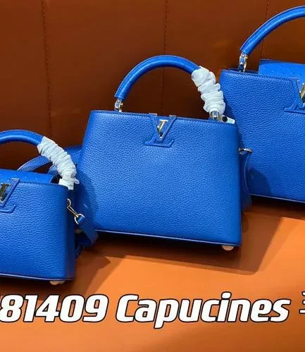 Louis Vuitton 1:1 Mirror Replica Saphir Blue Capucines Taurillon Louis Vuitton Replica Capucines