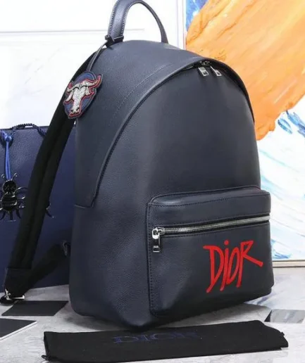 Dior 1:1 Mirror Replica x Shawn Rider Navy Backpack 42CM/16.5IN Christian Dior Replica Backpacks