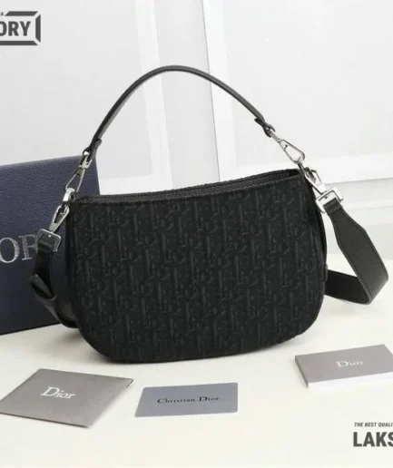 Dior 1:1 Mirror Replica Mini Canvas Oblique Soft Saddle 24CM/9.4IN Christian Dior Replica Saddles