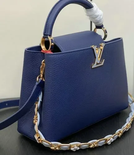 Louis Vuitton 1:1 Mirror Replica Capucines Taurillon Midnight Blue Louis Vuitton Replica Capucines