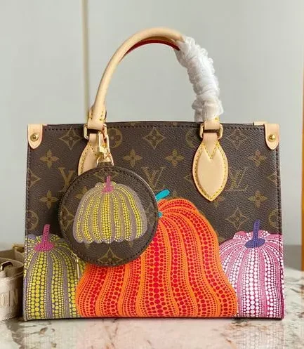 Louis Vuitton 1:1 Mirror Replica LV x YK PM OntheGo Yayoi Kusama Louis Vuitton Replica Onthego